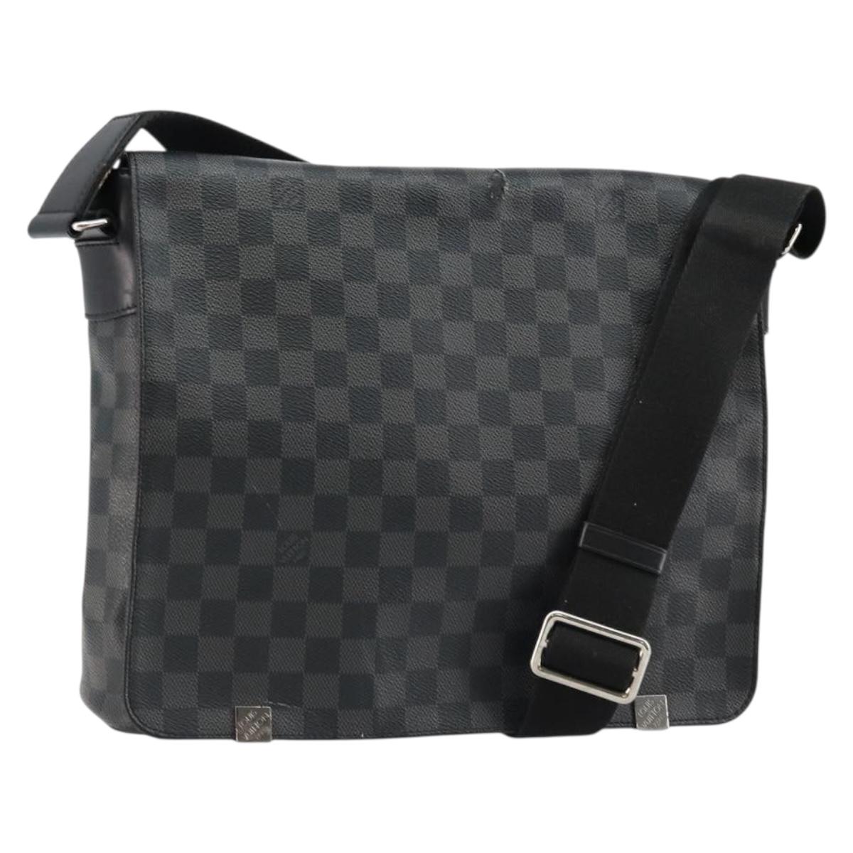 LOUIS VUITTON Damier Graphite District MM Shoulder Bag N41272 LV Auth BA6198