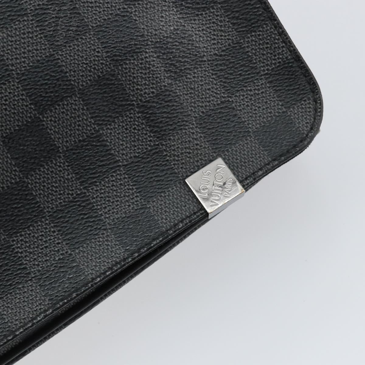 LOUIS VUITTON Damier Graphite District MM Shoulder Bag N41272 LV Auth BA6198