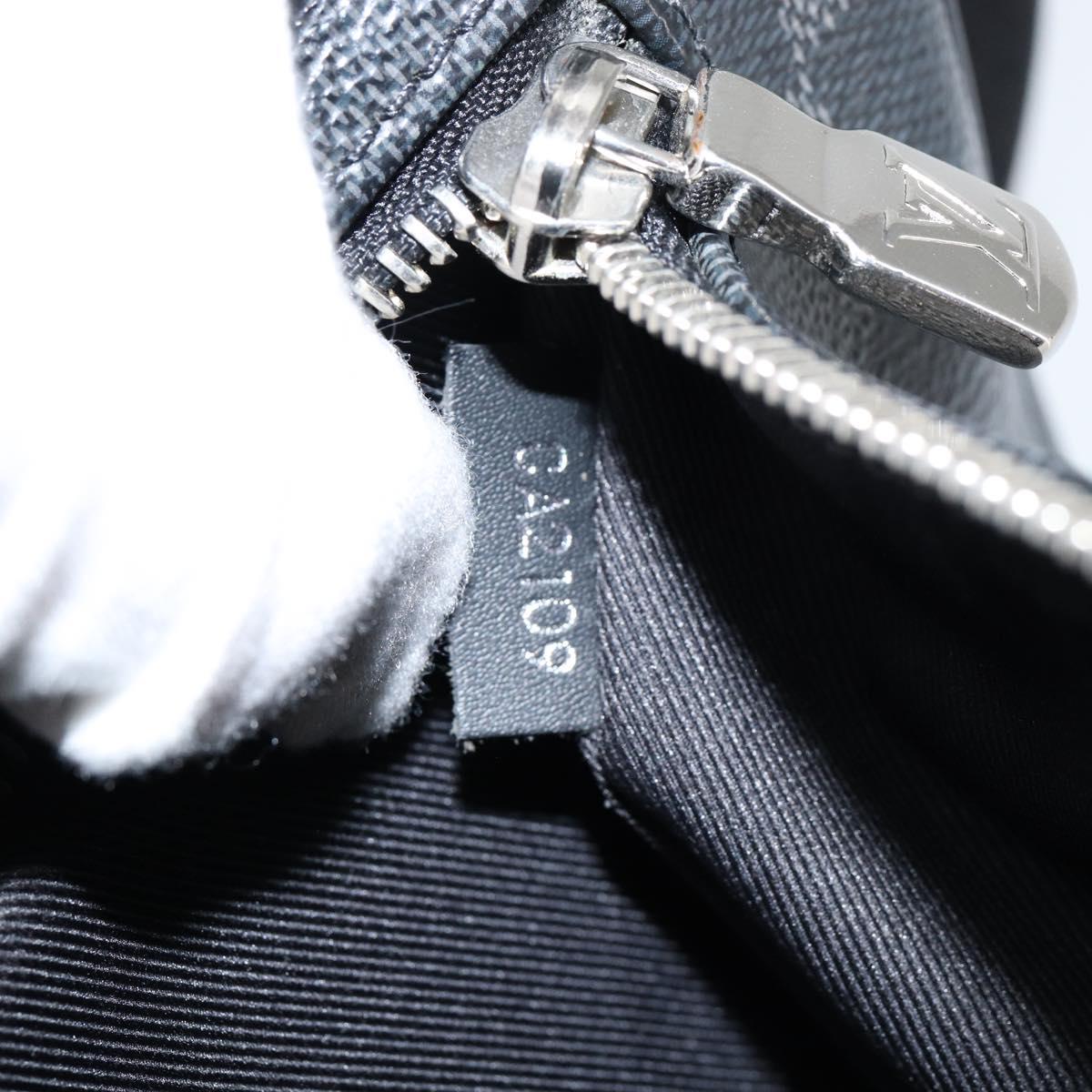 LOUIS VUITTON Damier Graphite District MM Shoulder Bag N41272 LV Auth BA6198