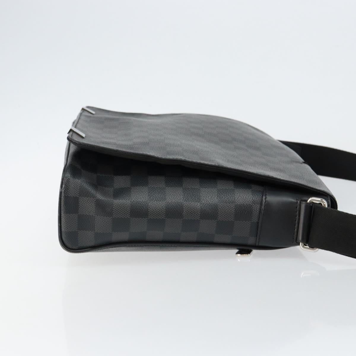 LOUIS VUITTON Damier Graphite District MM Shoulder Bag N41272 LV Auth BA6198