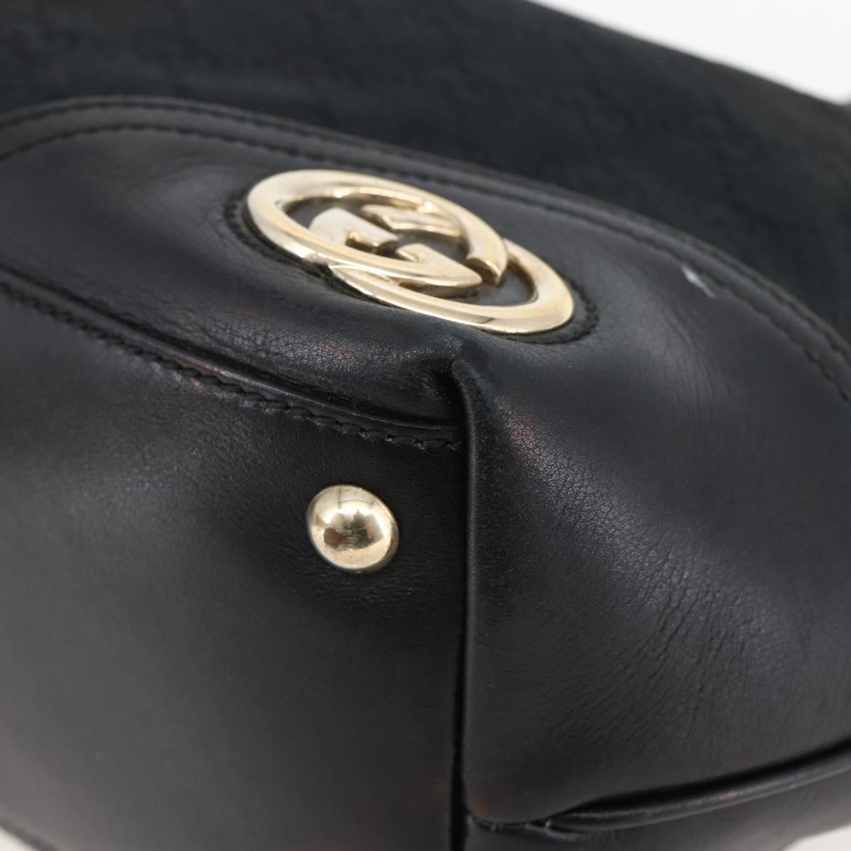 GUCCI GG Canvas Abbey Tote Bag Black Gold 169946 Auth BA6201