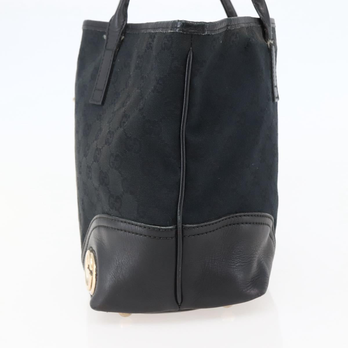 GUCCI GG Canvas Abbey Tote Bag Black Gold 169946 Auth BA6201