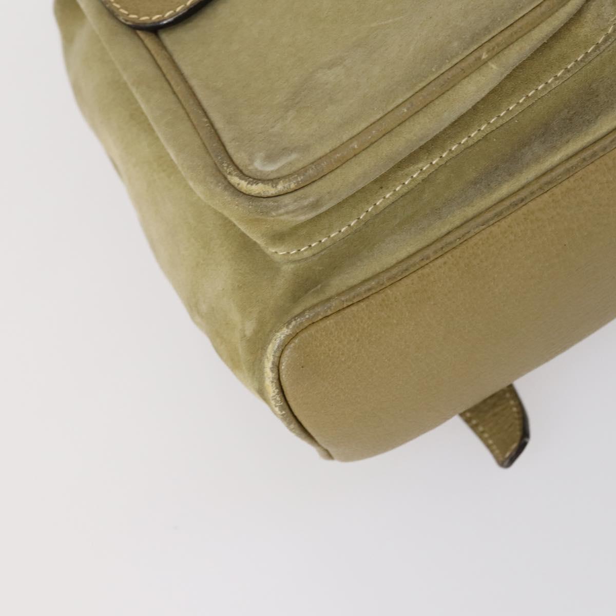 GUCCI Bamboo Backpack Suede Khaki Gold 003 58 0016 Auth BA6204