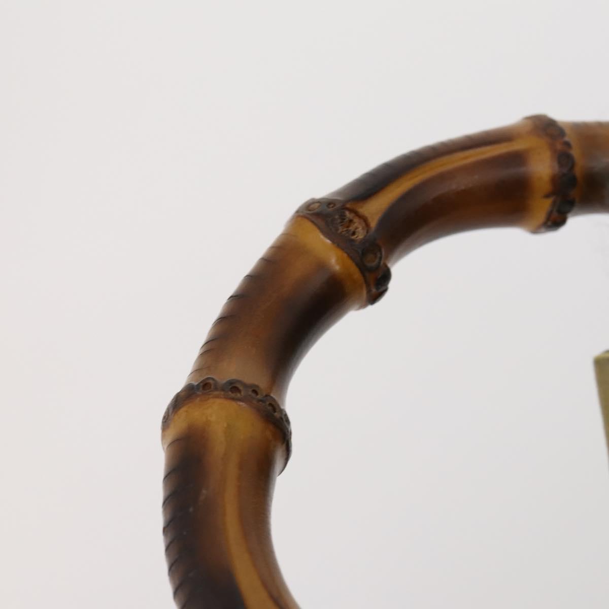 GUCCI Bamboo Backpack Suede Khaki Gold 003 58 0016 Auth BA6204