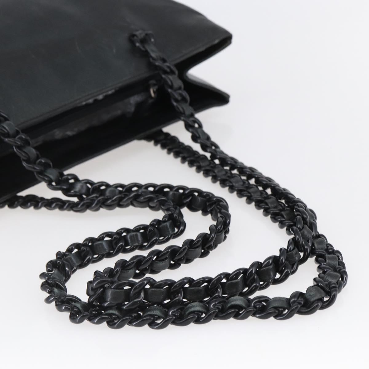 PRADA Shoulder Bag Leather Black Auth BA6207