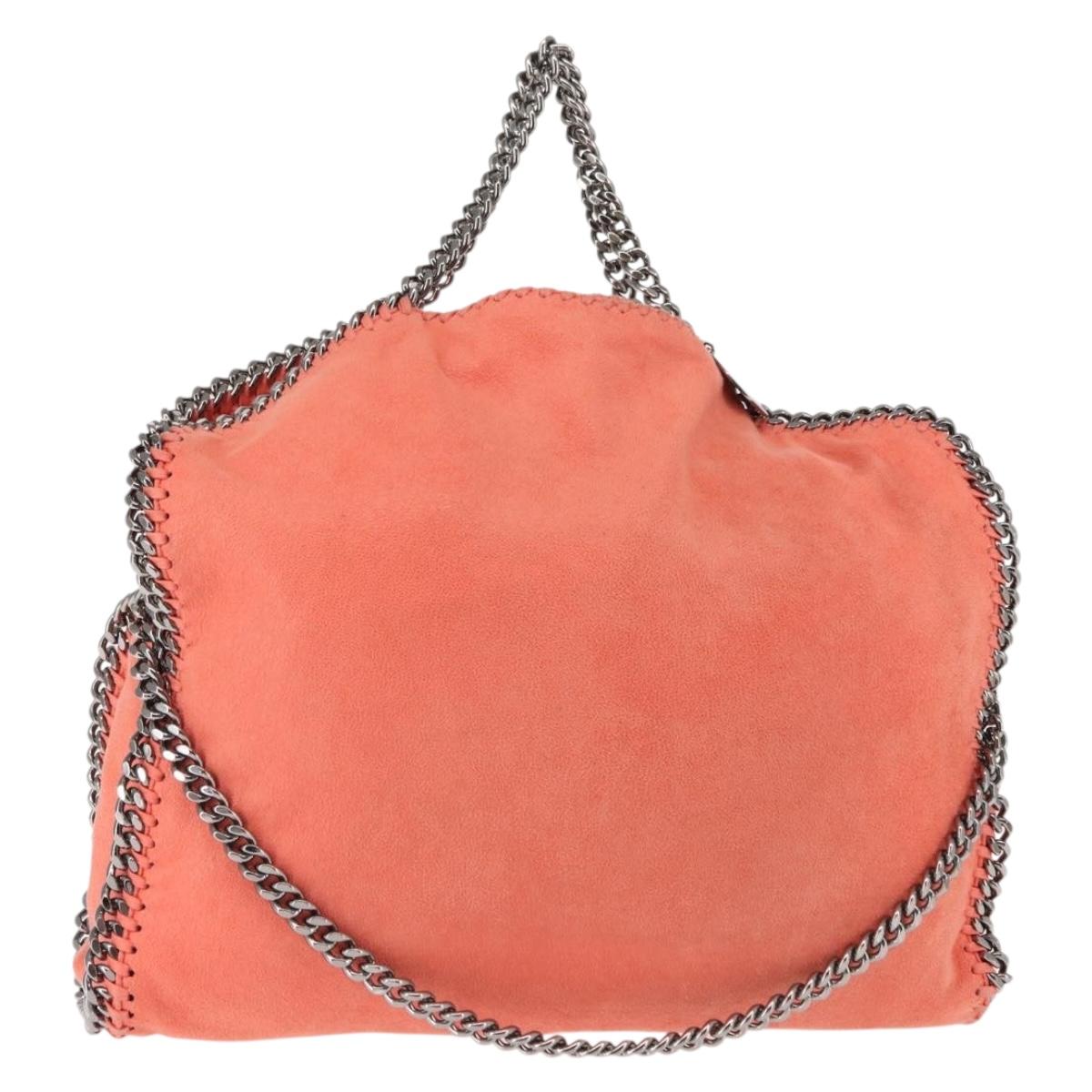 Stella MacCartney Falabella Chain Shoulder Bag Suede Orange 234387 Auth BA6211