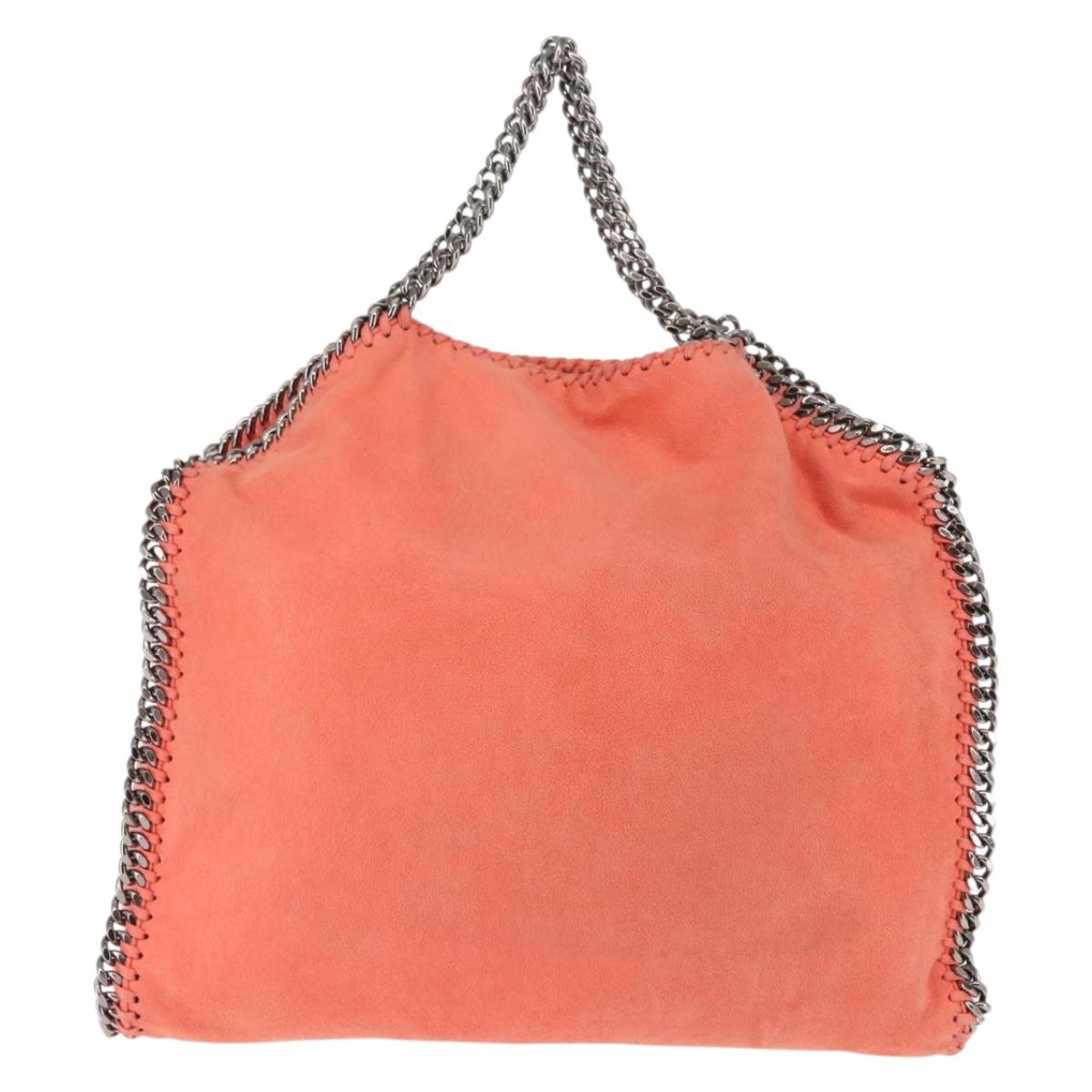 Stella MacCartney Falabella Chain Shoulder Bag Suede Orange 234387 Auth BA6211
