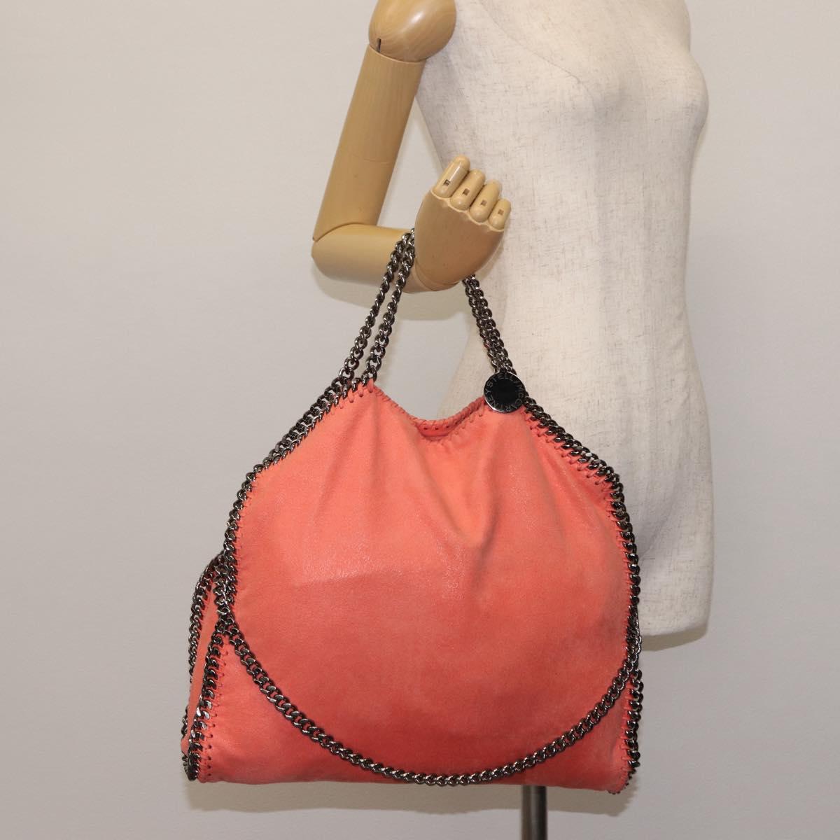 Stella MacCartney Falabella Chain Shoulder Bag Suede Orange 234387 Auth BA6211