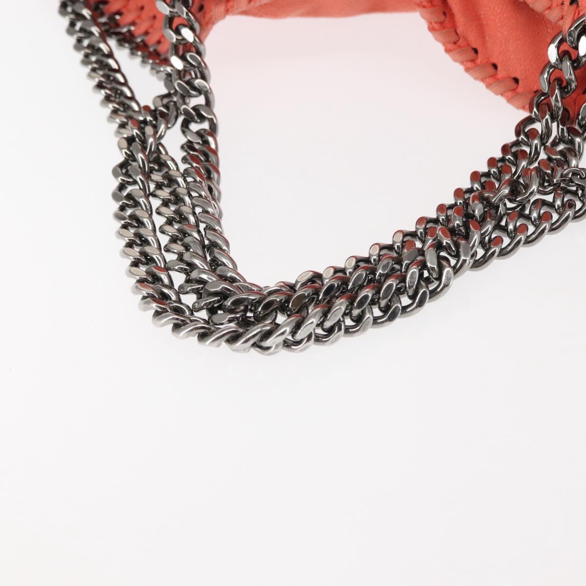 Stella MacCartney Falabella Chain Shoulder Bag Suede Orange 234387 Auth BA6211