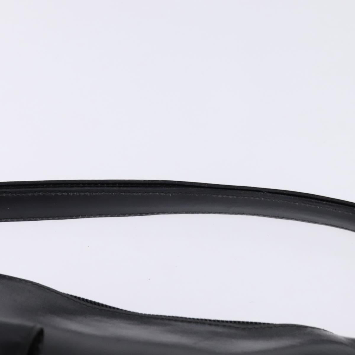 GUCCI Shoulder Bag Leather Black Gold Auth BA6212