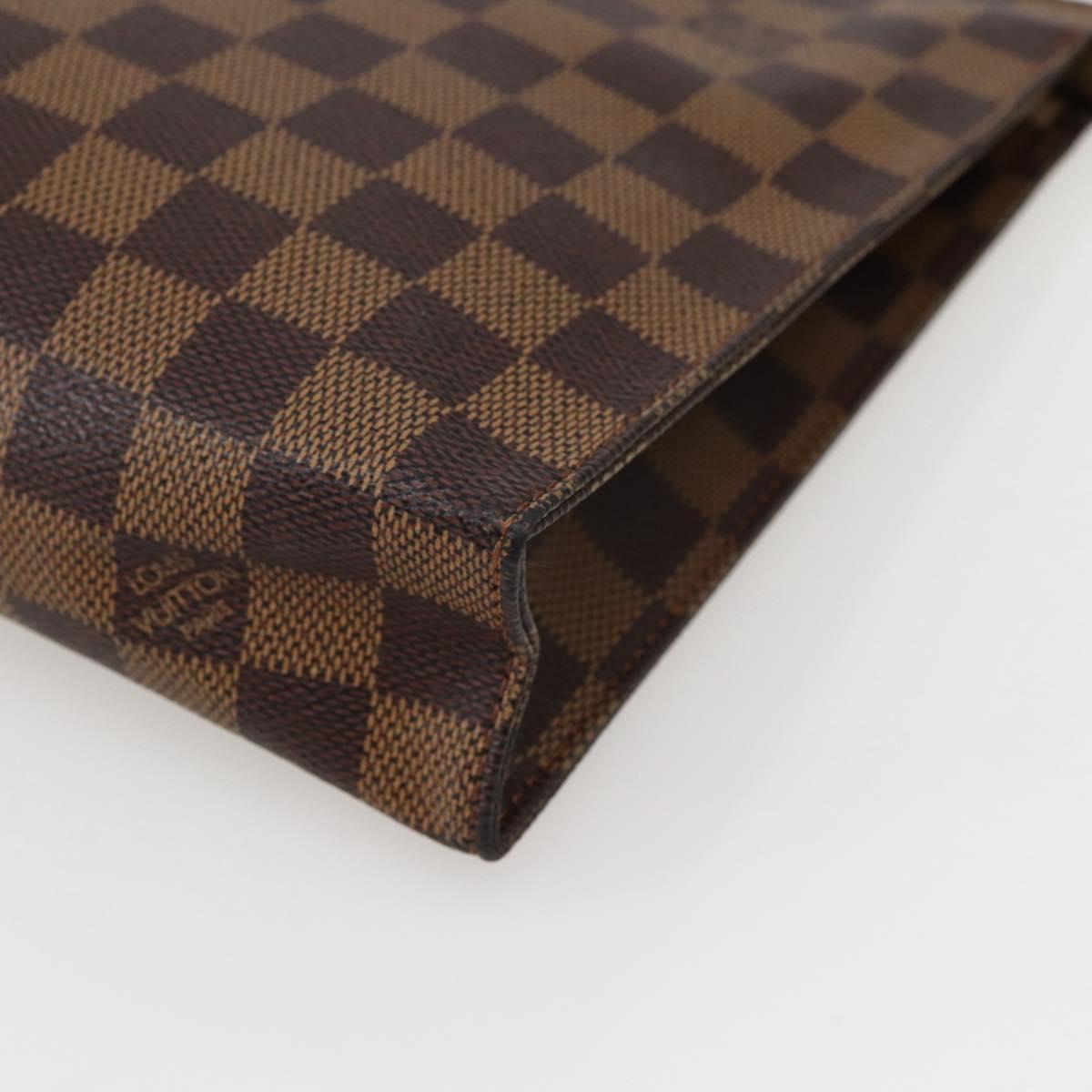 LOUIS VUITTON Damier Ebene Poche Toilette 26 Pouch N47543 LV Auth BA6219