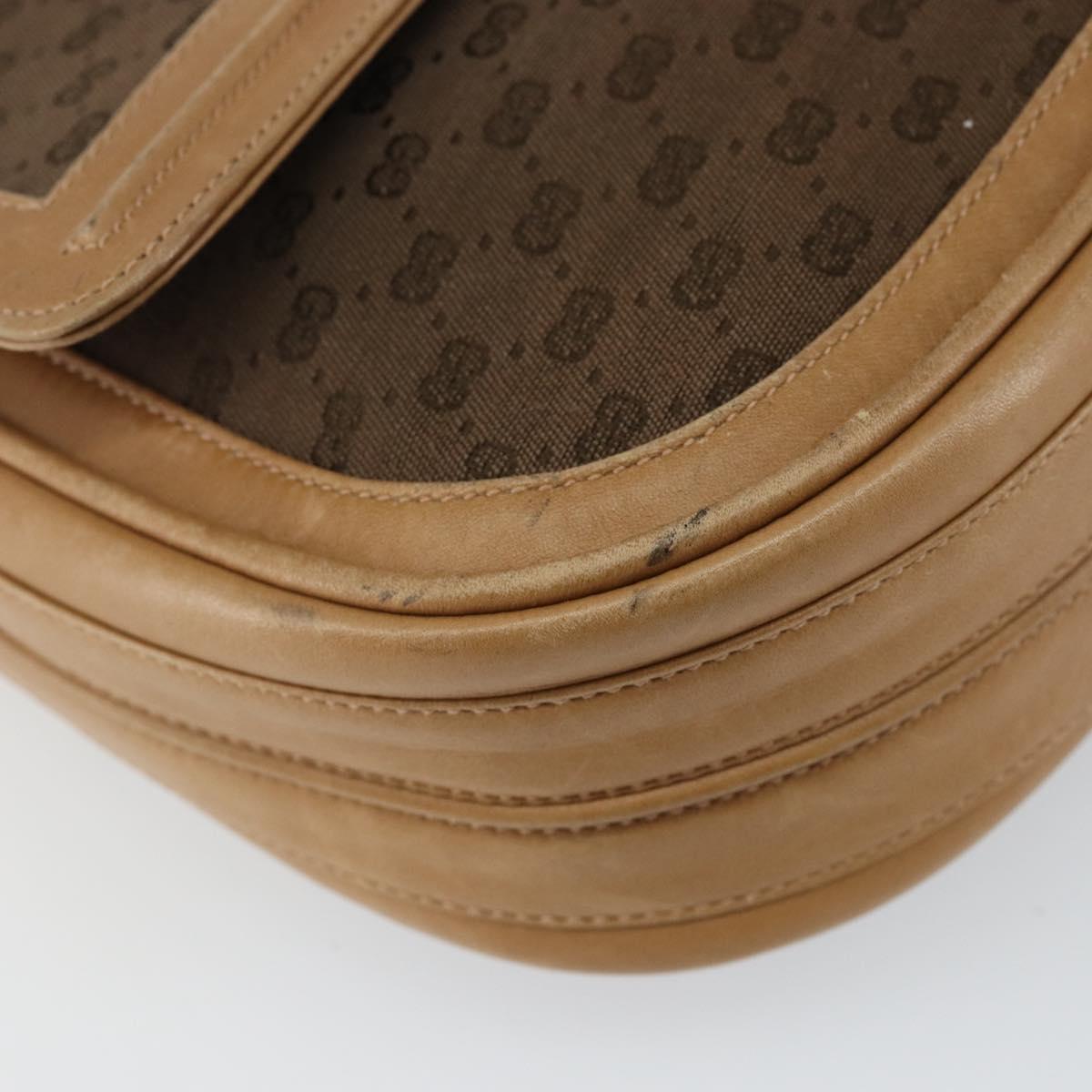 GUCCI Micro GG Canvas Shoulder Bag Brown Gold Auth BA6220