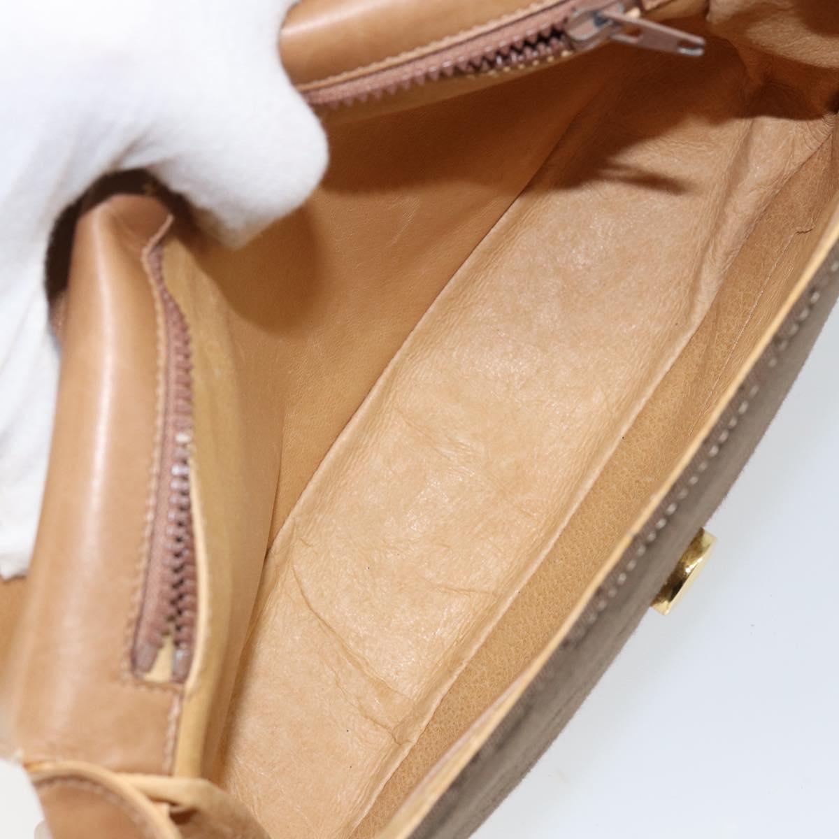 GUCCI Micro GG Canvas Shoulder Bag Brown Gold Auth BA6220