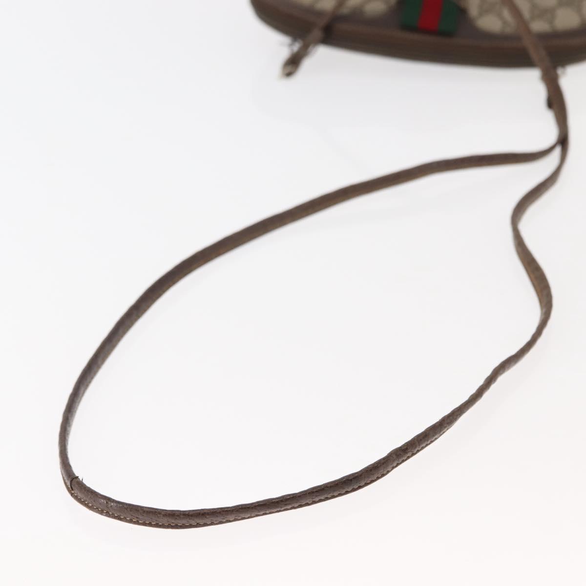 GUCCI GG Supreme Web Sherry Line Bag PVC Beige Gold Red 904 02 047 Auth BA6221