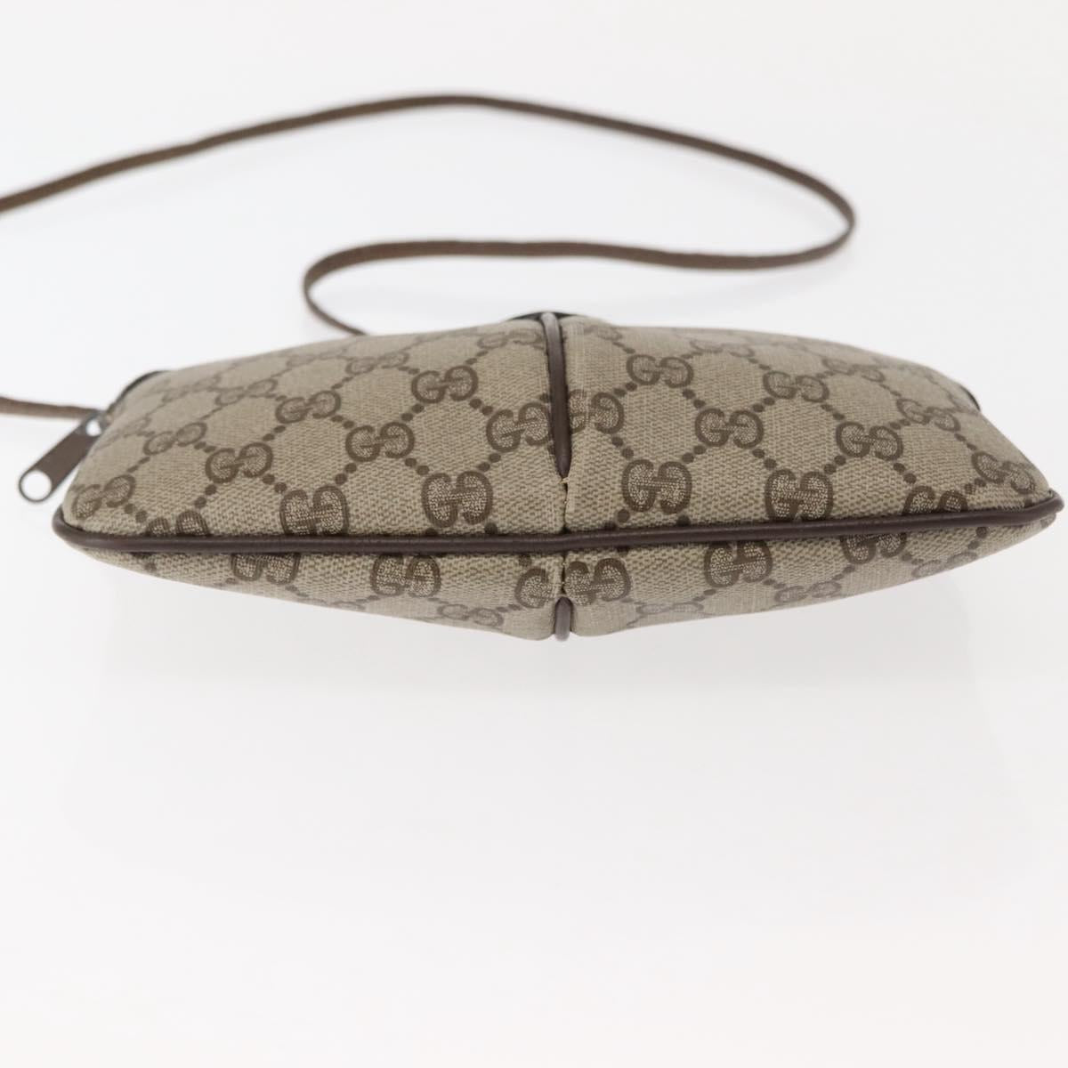 GUCCI GG Supreme Web Sherry Line Bag PVC Beige Gold Red 904 02 047 Auth BA6221