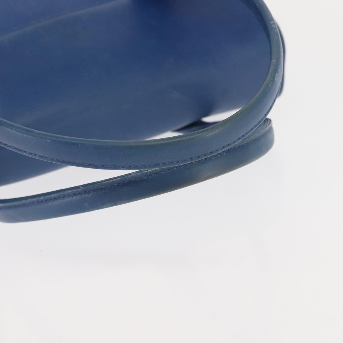 MCM Hand Bag Leather Blue Gold Auth BA6222