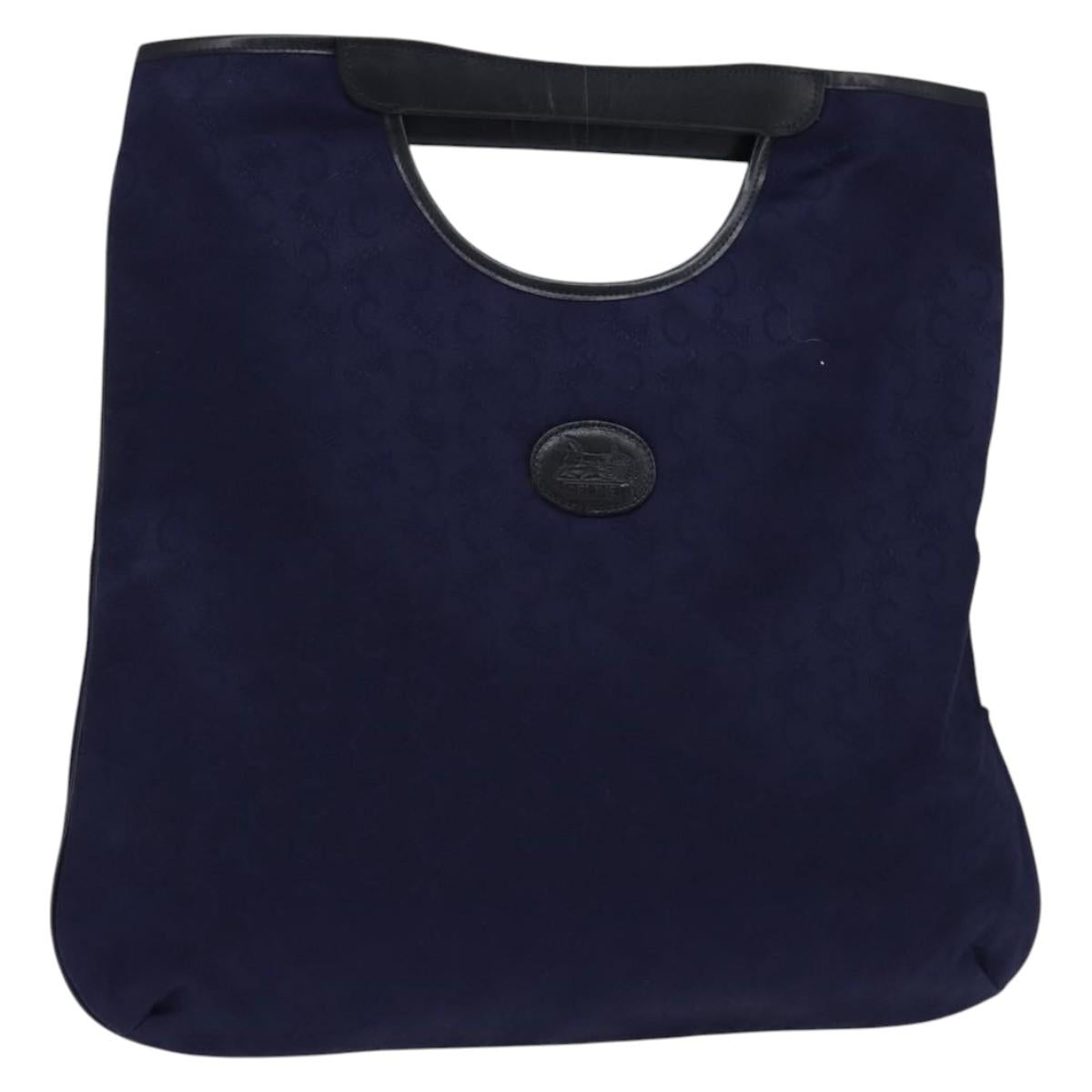 CELINE C Sulky Hand Bag Canvas Navy Auth BA6229