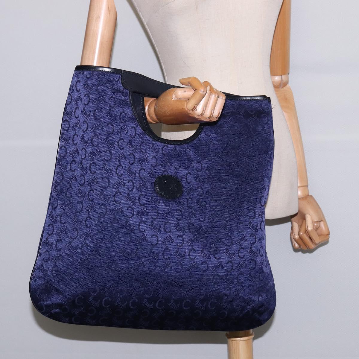 CELINE C Sulky Hand Bag Canvas Navy Auth BA6229