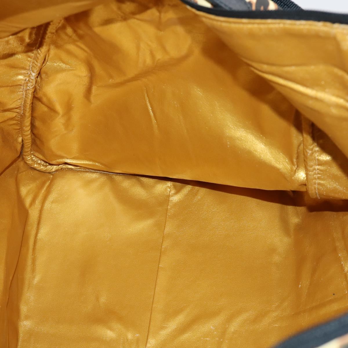 Gianni Versace Boston Bag PVC 2way Yellow Black gold Auth BA6230