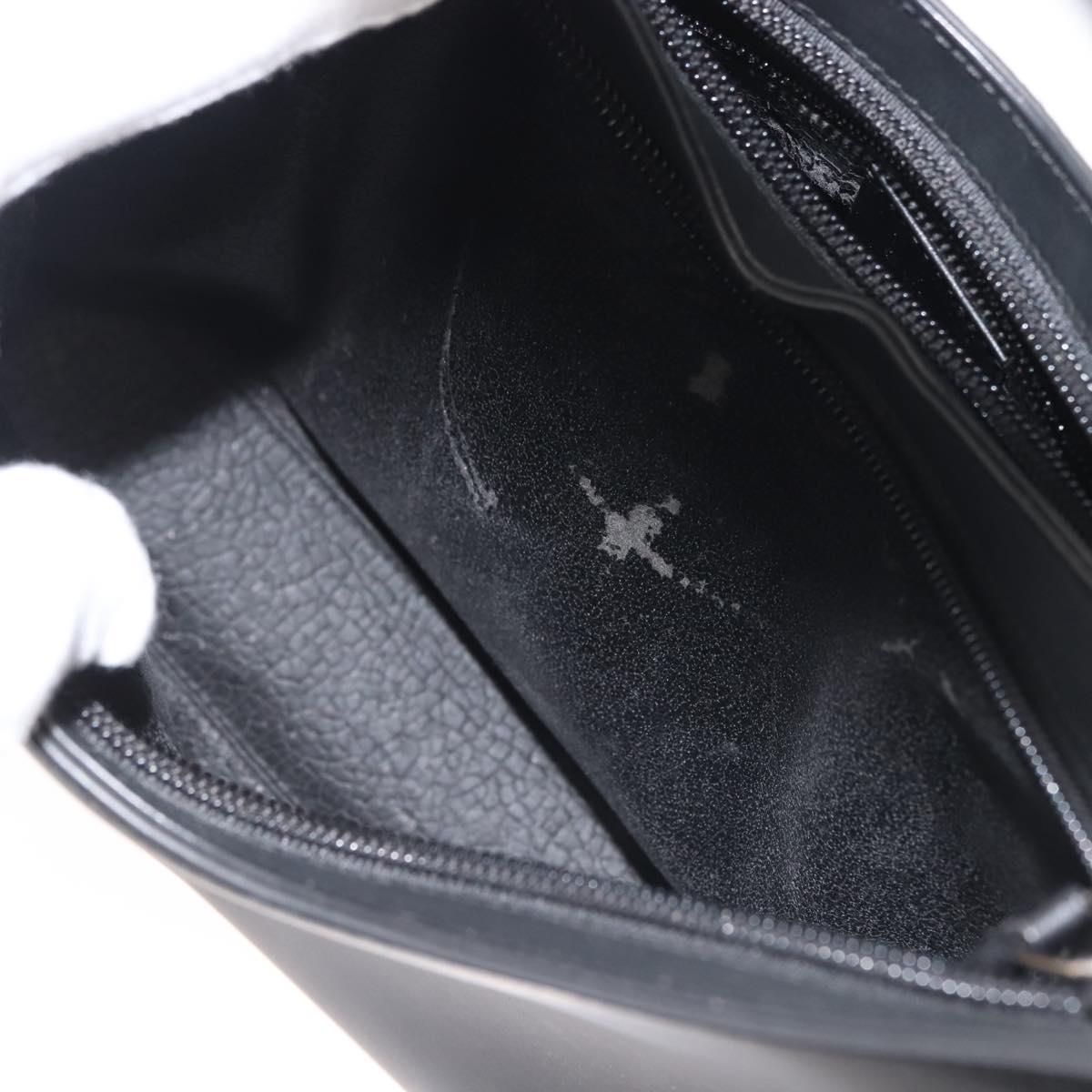 GUCCI Shoulder Bag Leather Black Silver Auth BA6235