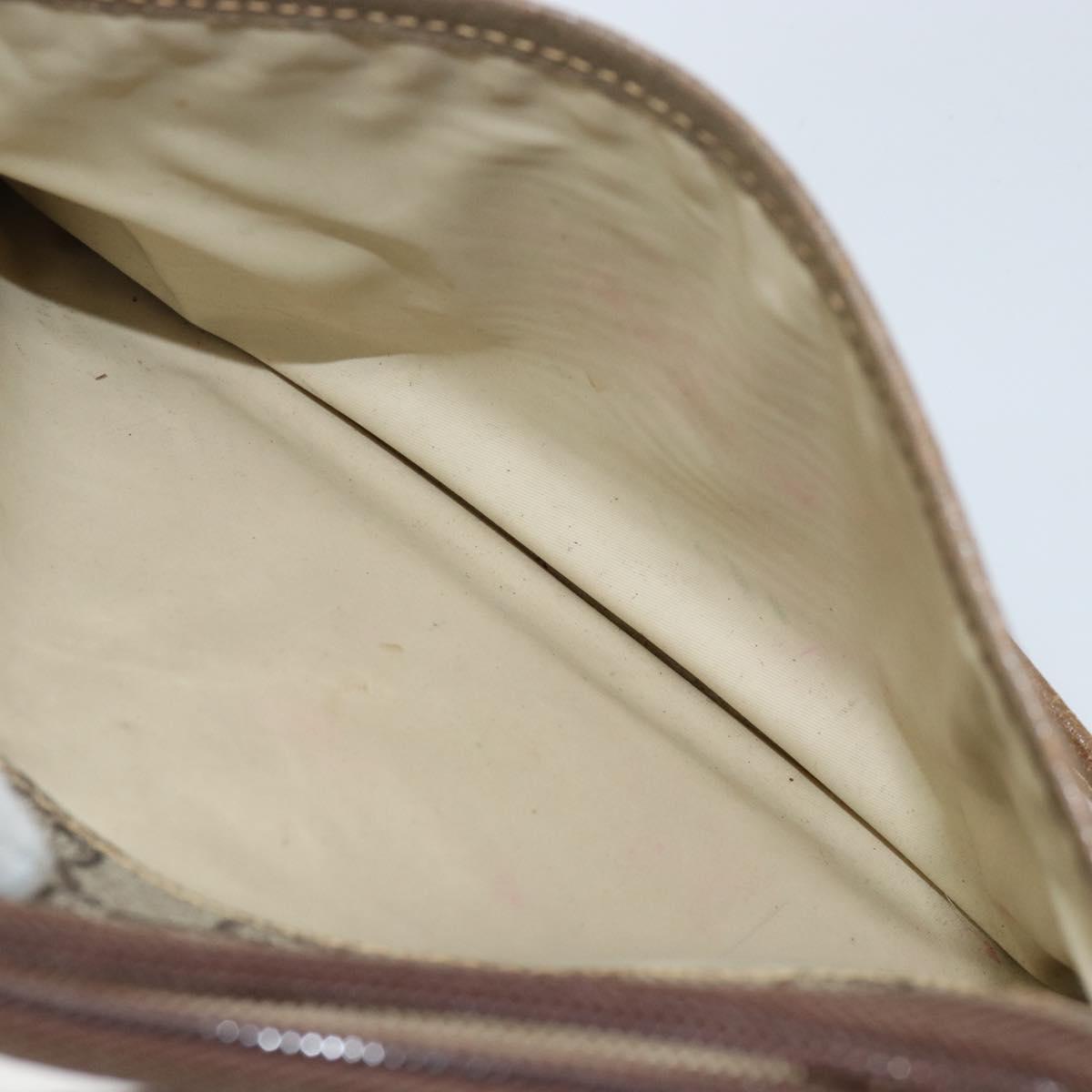 GUCCI GG Plus Supreme Shoulder Bag PVC Leather Beige Gold Auth BA6237