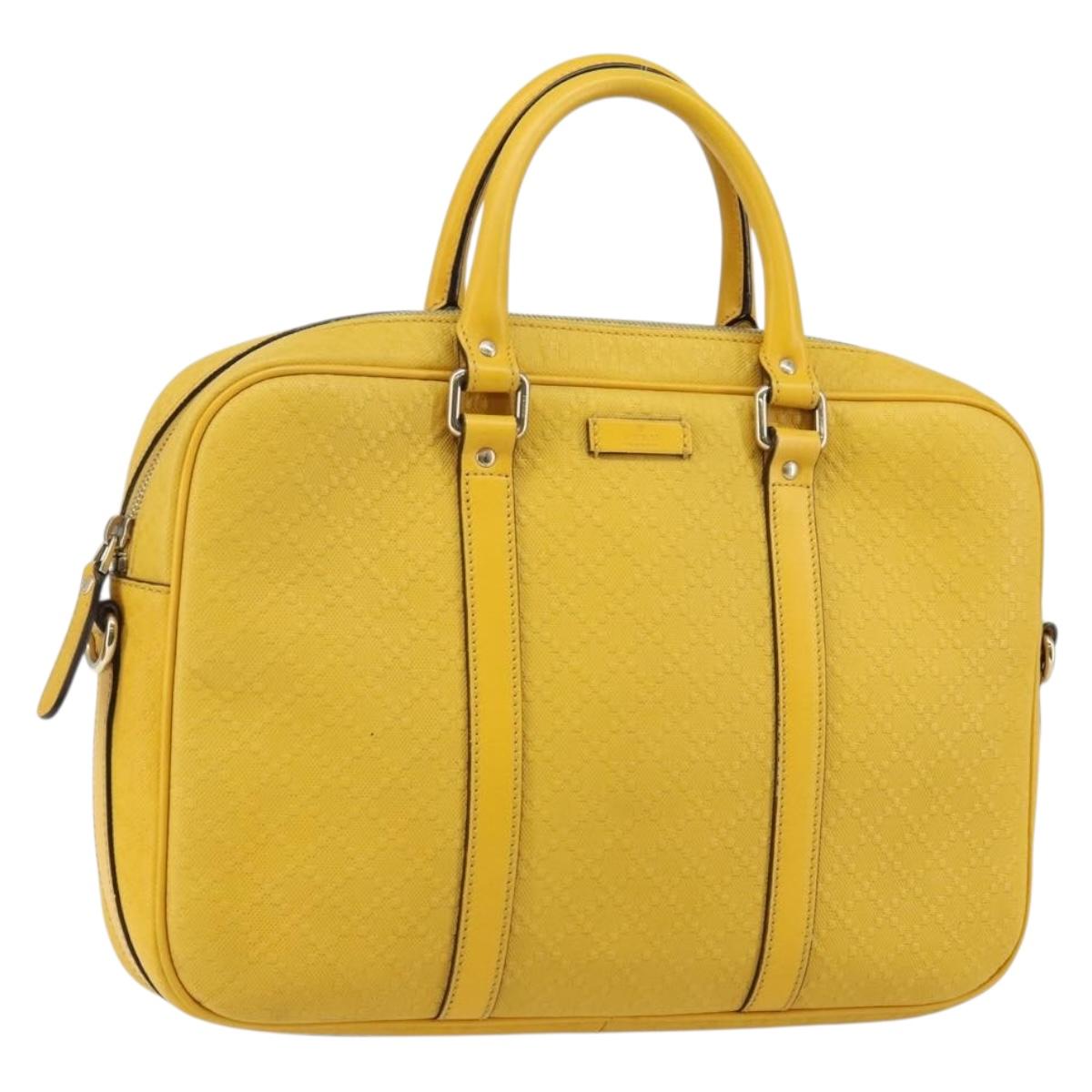GUCCI Diamante Business Bag Leather Beige Gold 344357 Auth BA6240