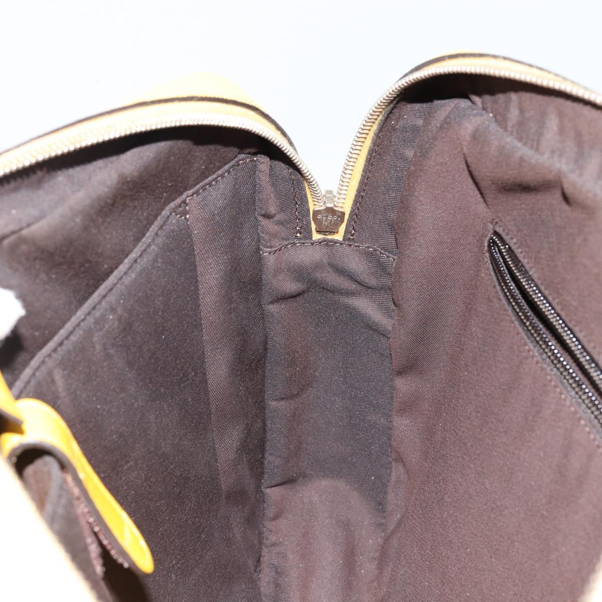 GUCCI Diamante Business Bag Leather Beige Gold 344357 Auth BA6240