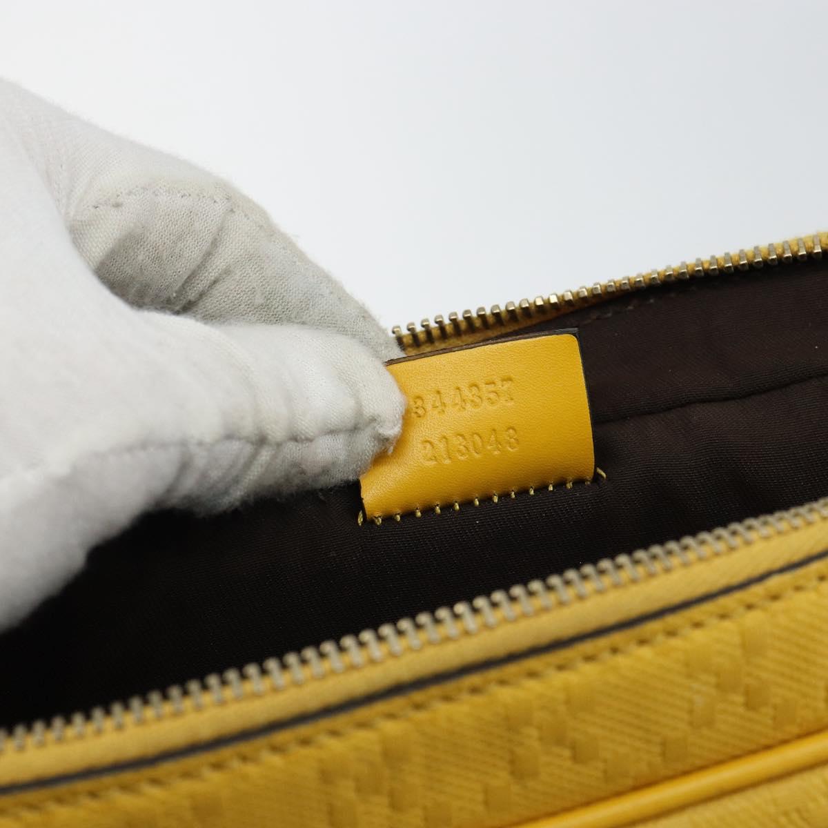 GUCCI Diamante Business Bag Leather Beige Gold 344357 Auth BA6240