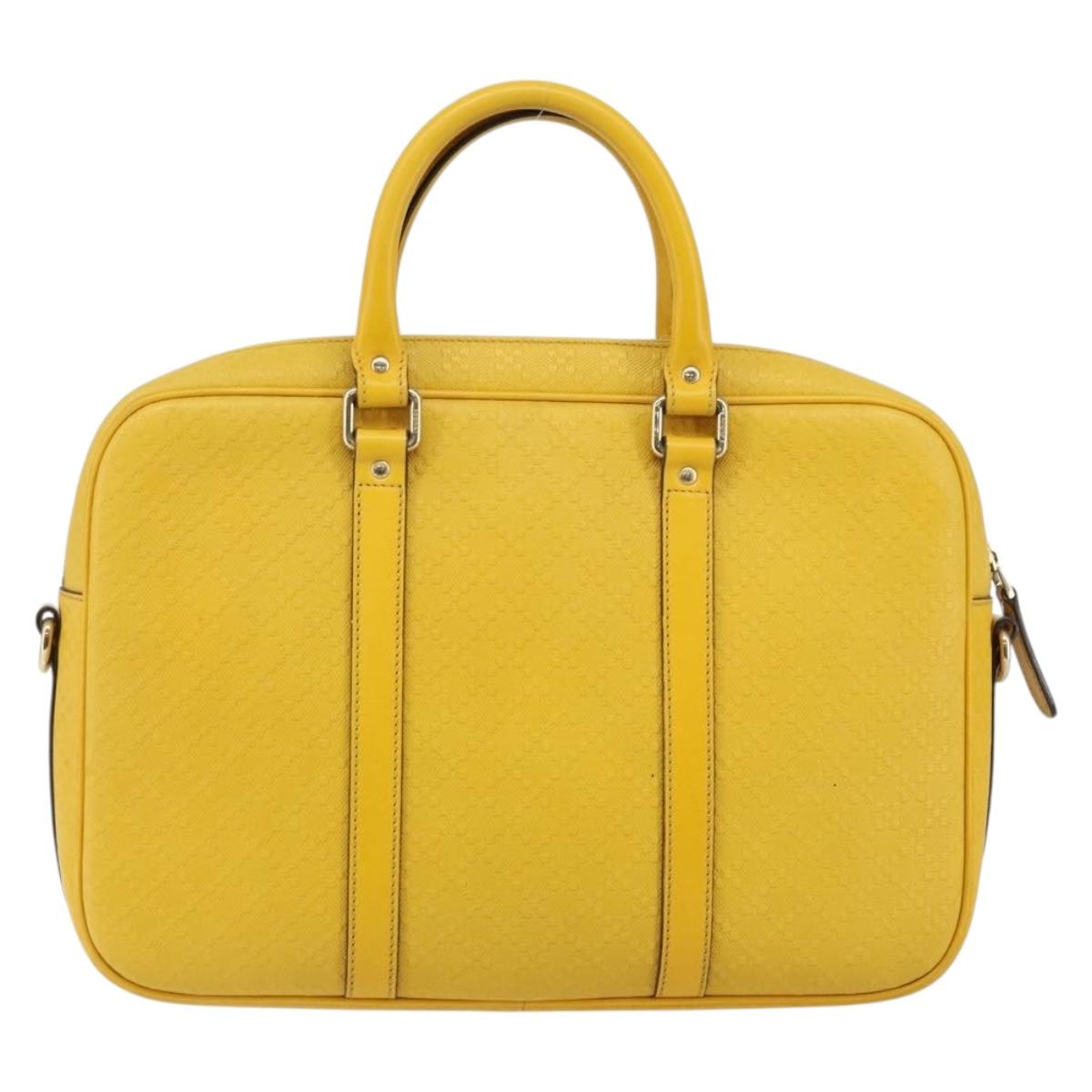 GUCCI Diamante Business Bag Leather Beige Gold 344357 Auth BA6240