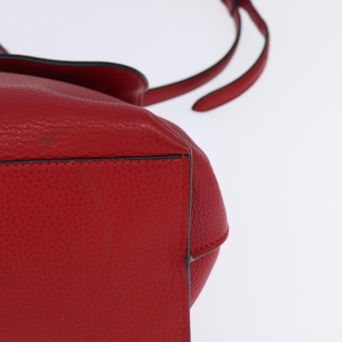 GUCCI Bamboo Daily Hand Bag Leather 2way Red Silver 392013 Auth BA6241