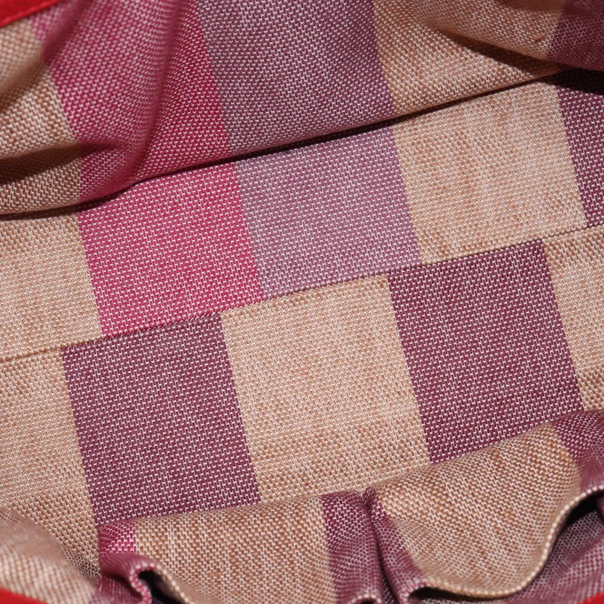 GUCCI Bamboo Daily Hand Bag Leather 2way Red Silver 392013 Auth BA6241