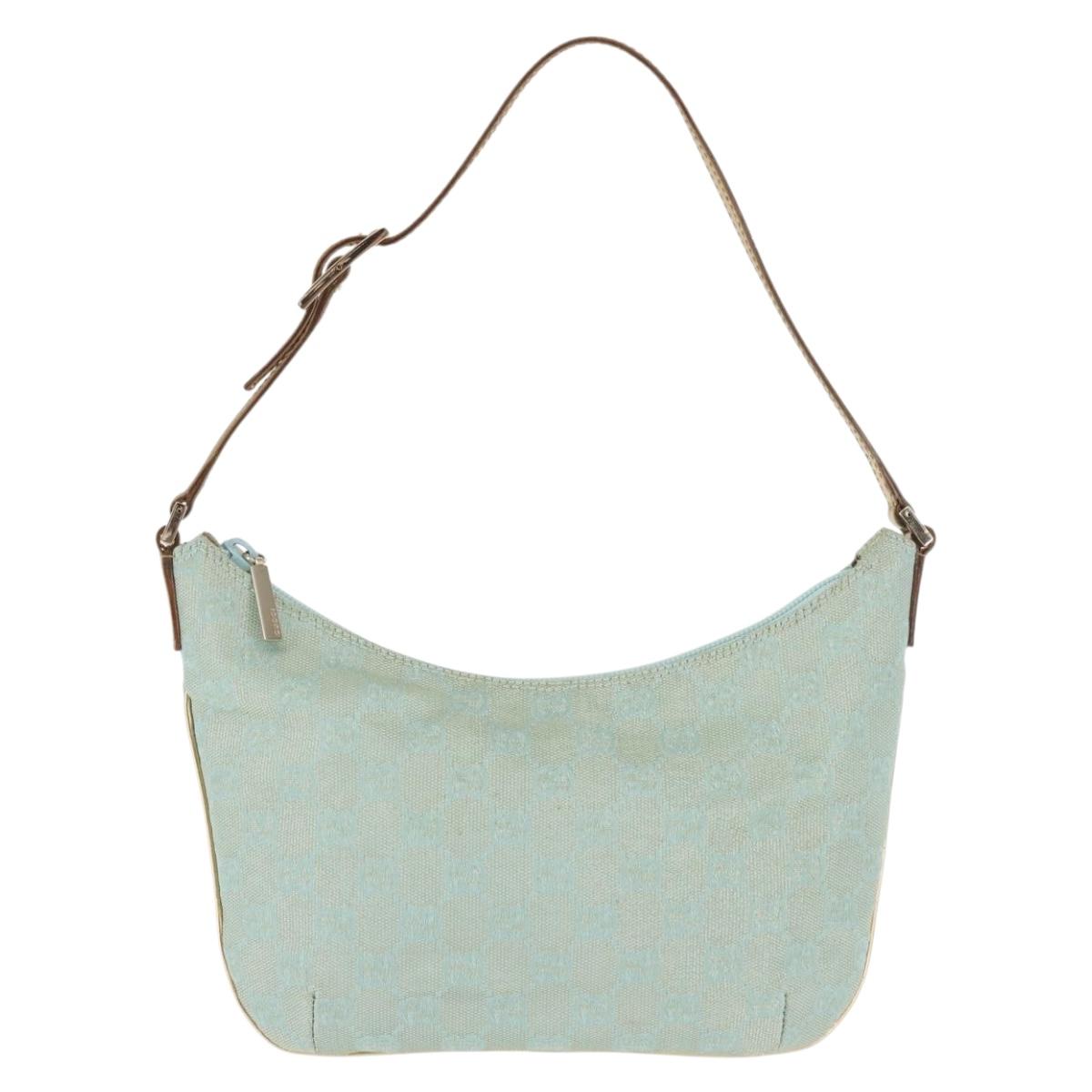 GUCCI GG Canvas Shoulder Bag Peppermint Gold 005 0813 Auth BA6242