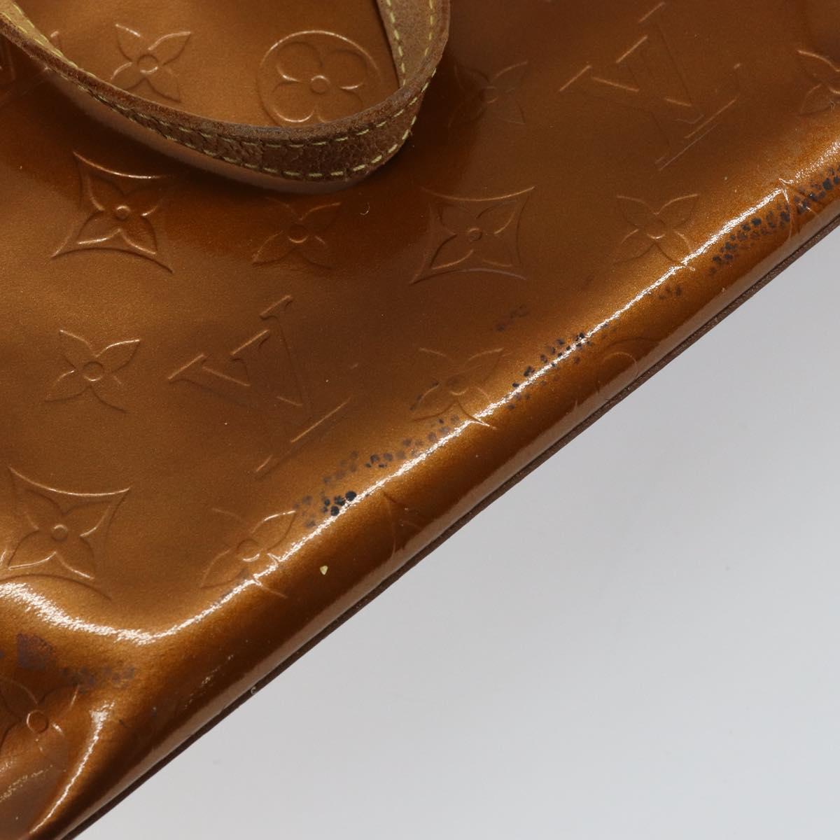LOUIS VUITTON Monogram Vernis Reade PM Hand Bag Bronze M91146 LV Auth BA6257