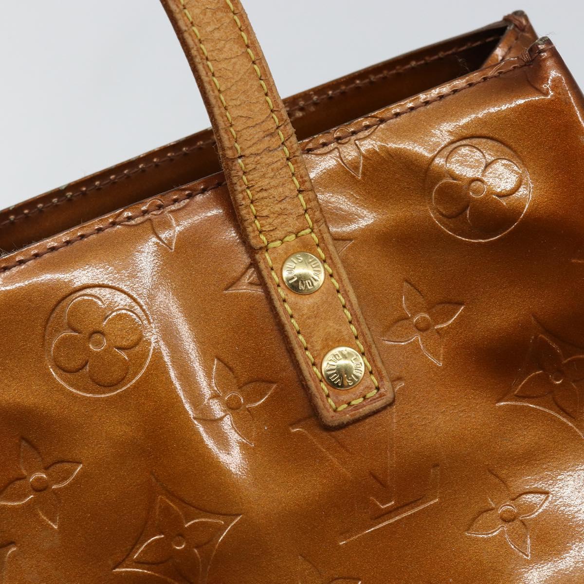 LOUIS VUITTON Monogram Vernis Reade PM Hand Bag Bronze M91146 LV Auth BA6257
