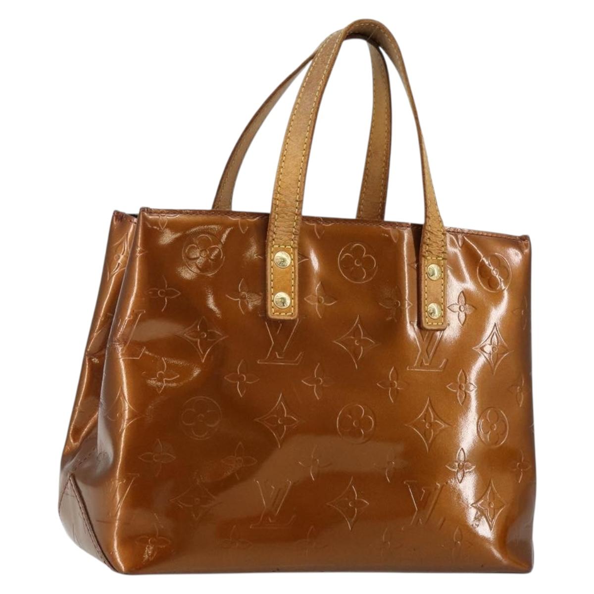 LOUIS VUITTON Monogram Vernis Reade PM Hand Bag Bronze M91146 LV Auth BA6257