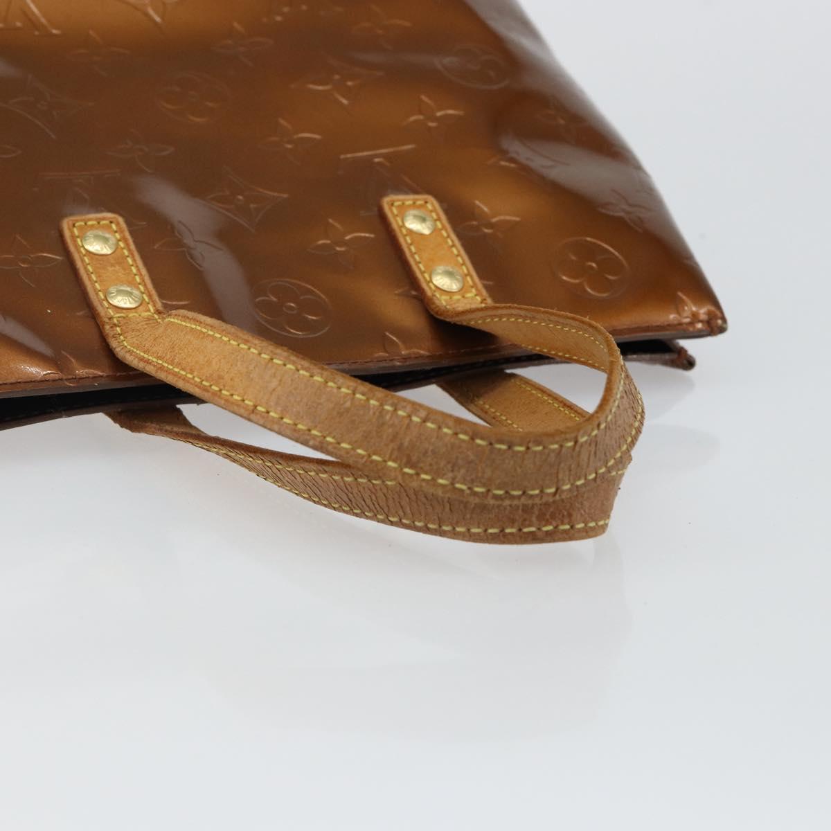 LOUIS VUITTON Monogram Vernis Reade PM Hand Bag Bronze M91146 LV Auth BA6257