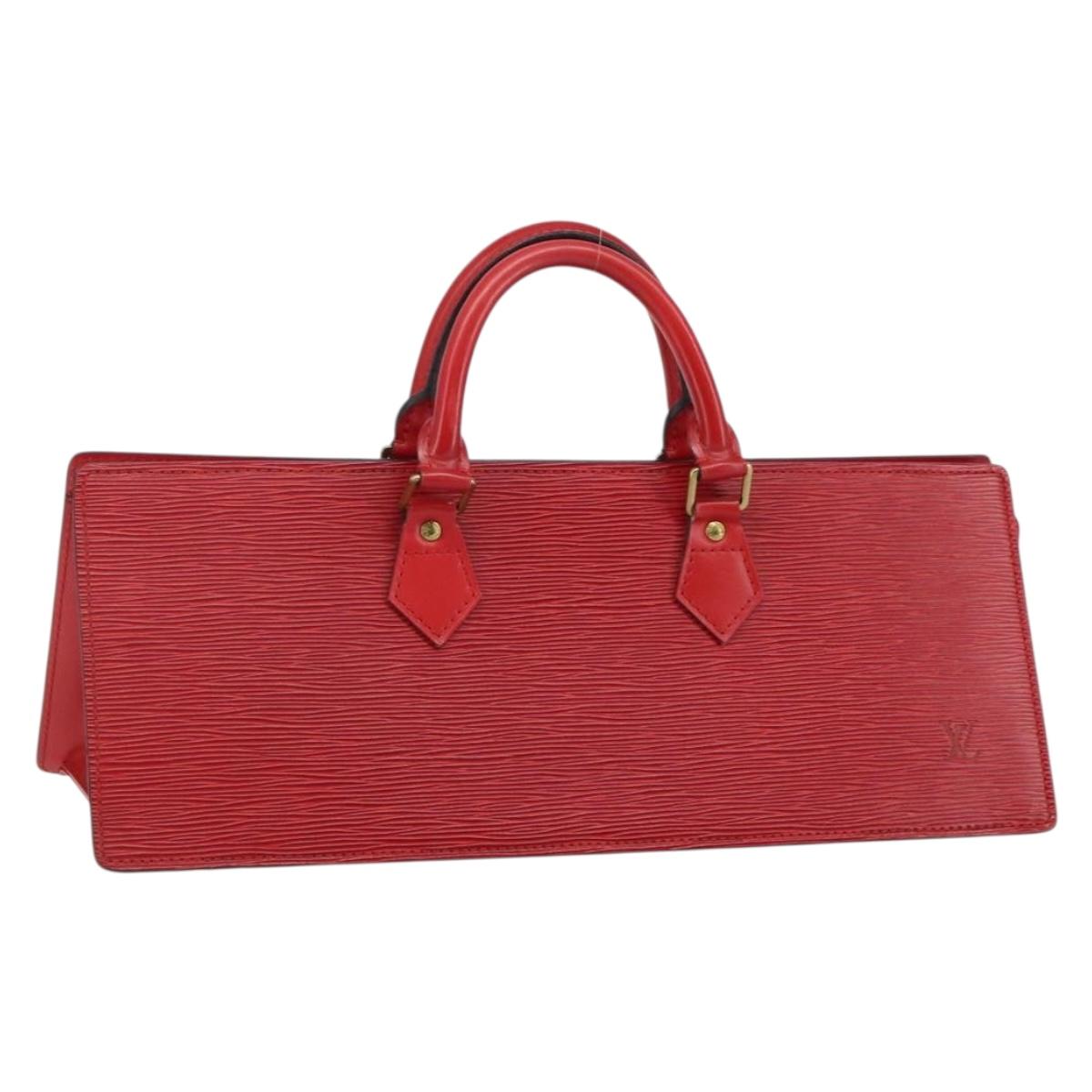 LOUIS VUITTON Epi Sac Triangle Hand Bag Red M52097 LV Auth BA6260