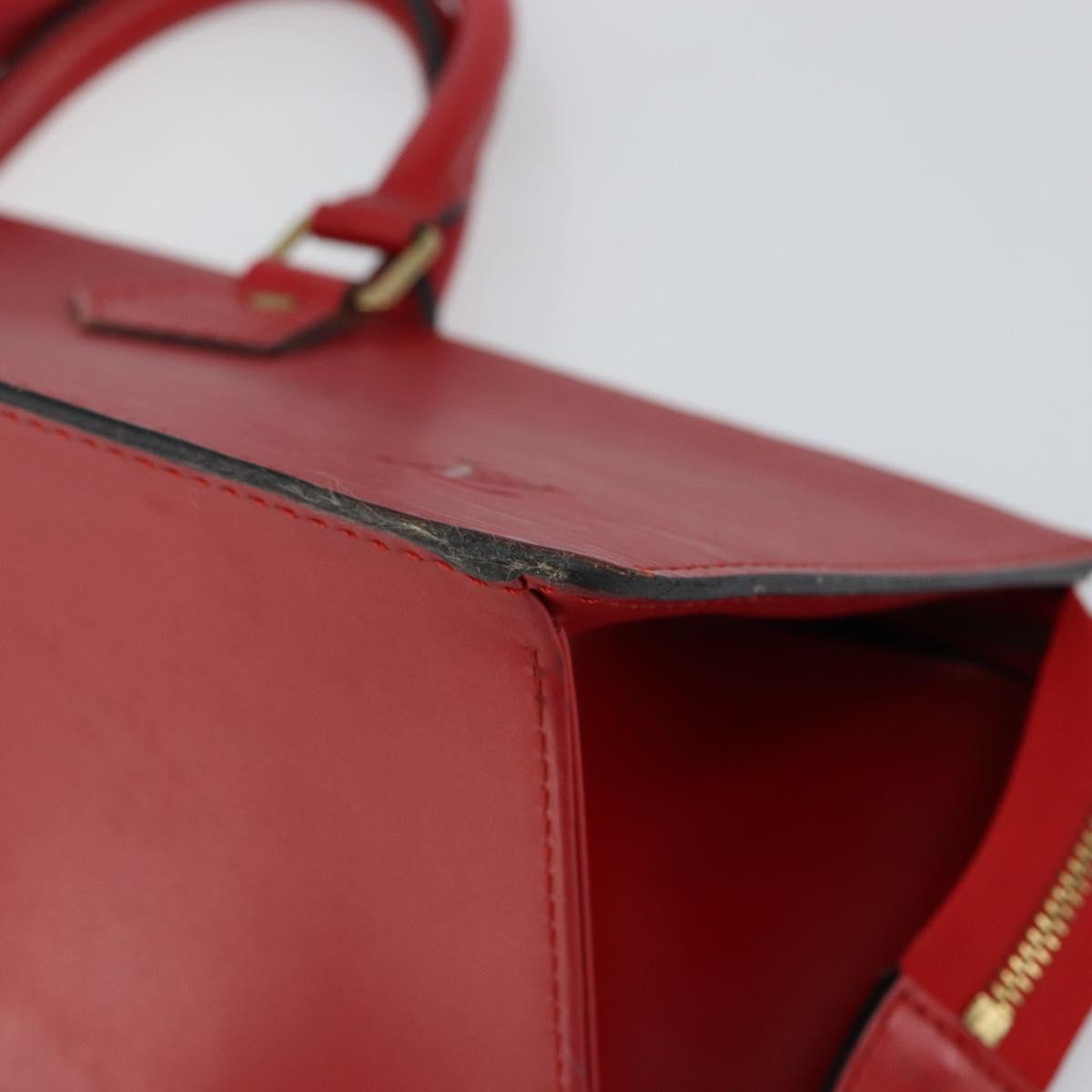 LOUIS VUITTON Epi Sac Triangle Hand Bag Red M52097 LV Auth BA6260