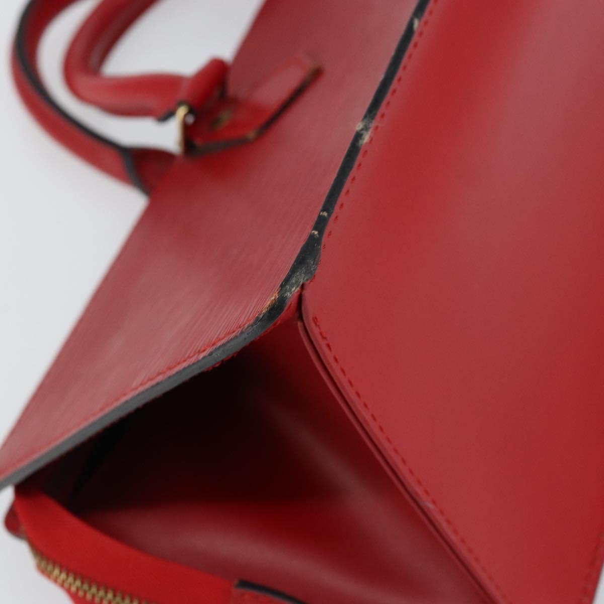 LOUIS VUITTON Epi Sac Triangle Hand Bag Red M52097 LV Auth BA6260