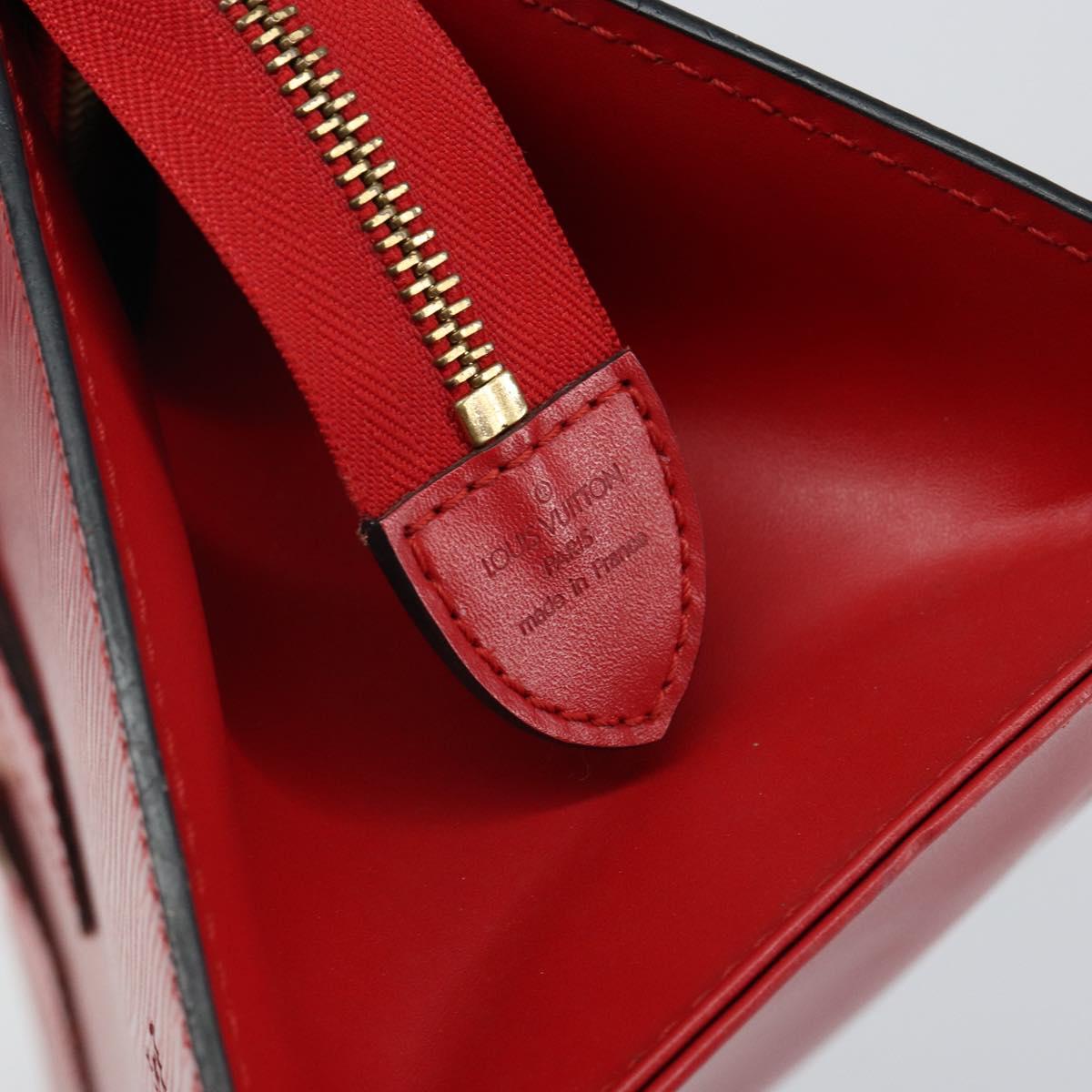 LOUIS VUITTON Epi Sac Triangle Hand Bag Red M52097 LV Auth BA6260