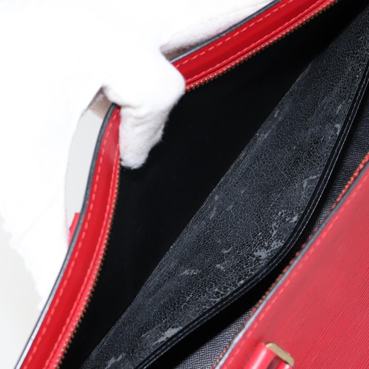 LOUIS VUITTON Epi Sac Triangle Hand Bag Red M52097 LV Auth BA6260
