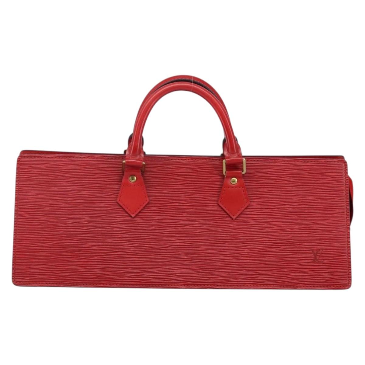 LOUIS VUITTON Epi Sac Triangle Hand Bag Red M52097 LV Auth BA6260