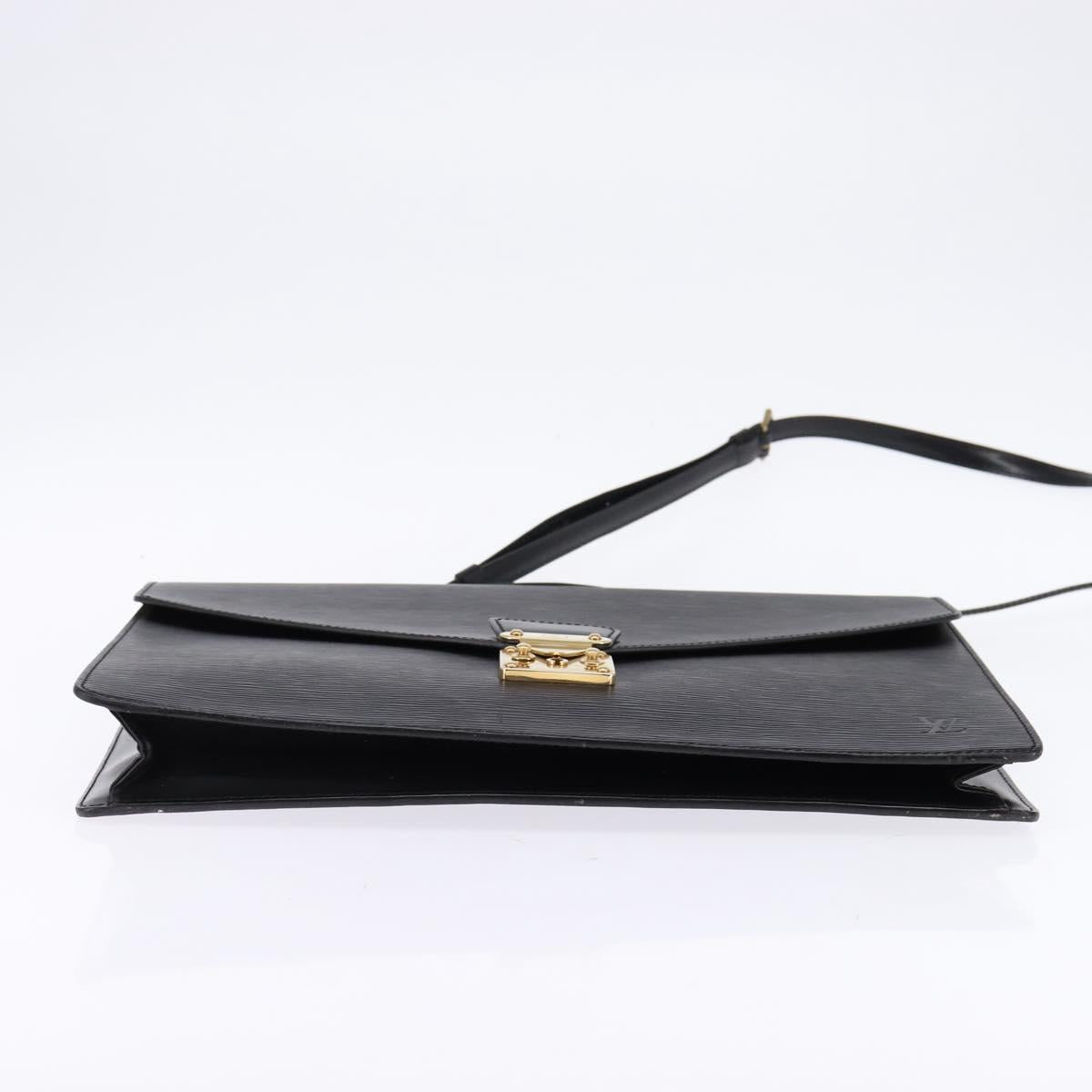 LOUIS VUITTON Epi Porte Documents Bandouliere Black M54462 LV Auth BA6261