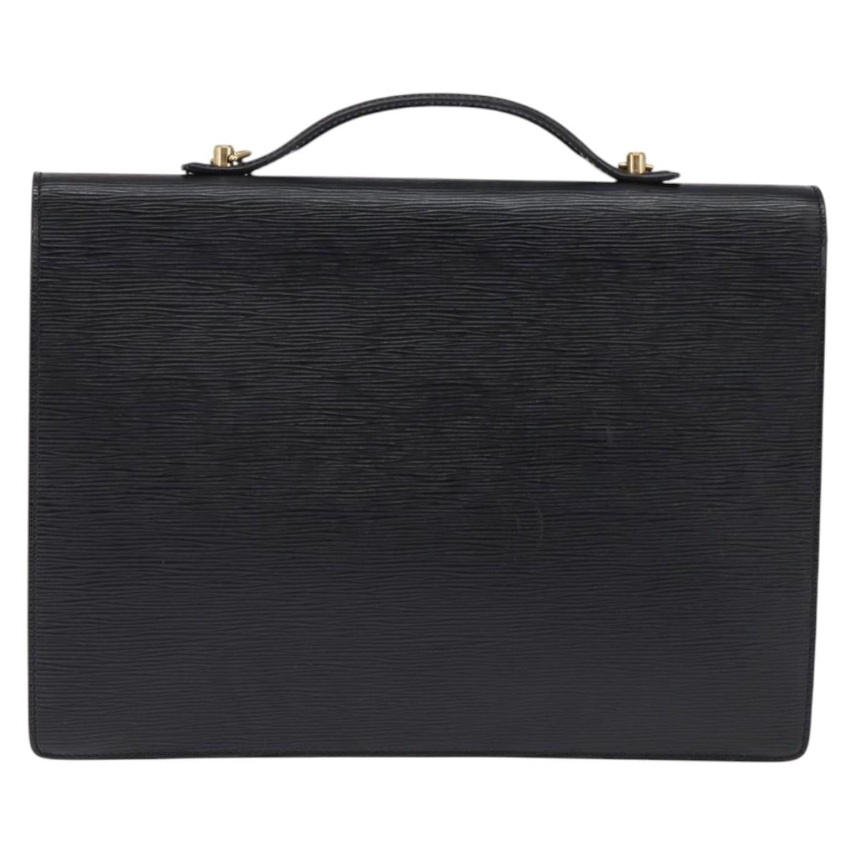 LOUIS VUITTON Epi Porte Documents Bandouliere Black M54462 LV Auth BA6261