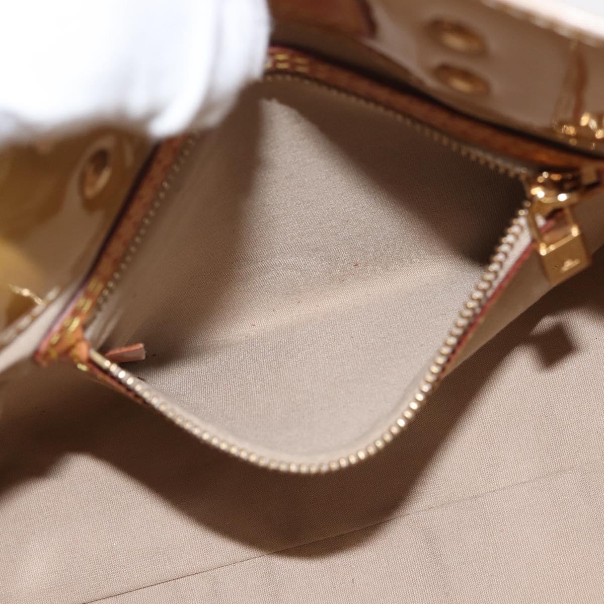 LOUIS VUITTON Monogram Vernis Reade PM Hand Bag Beige M91334 LV Auth BA6262