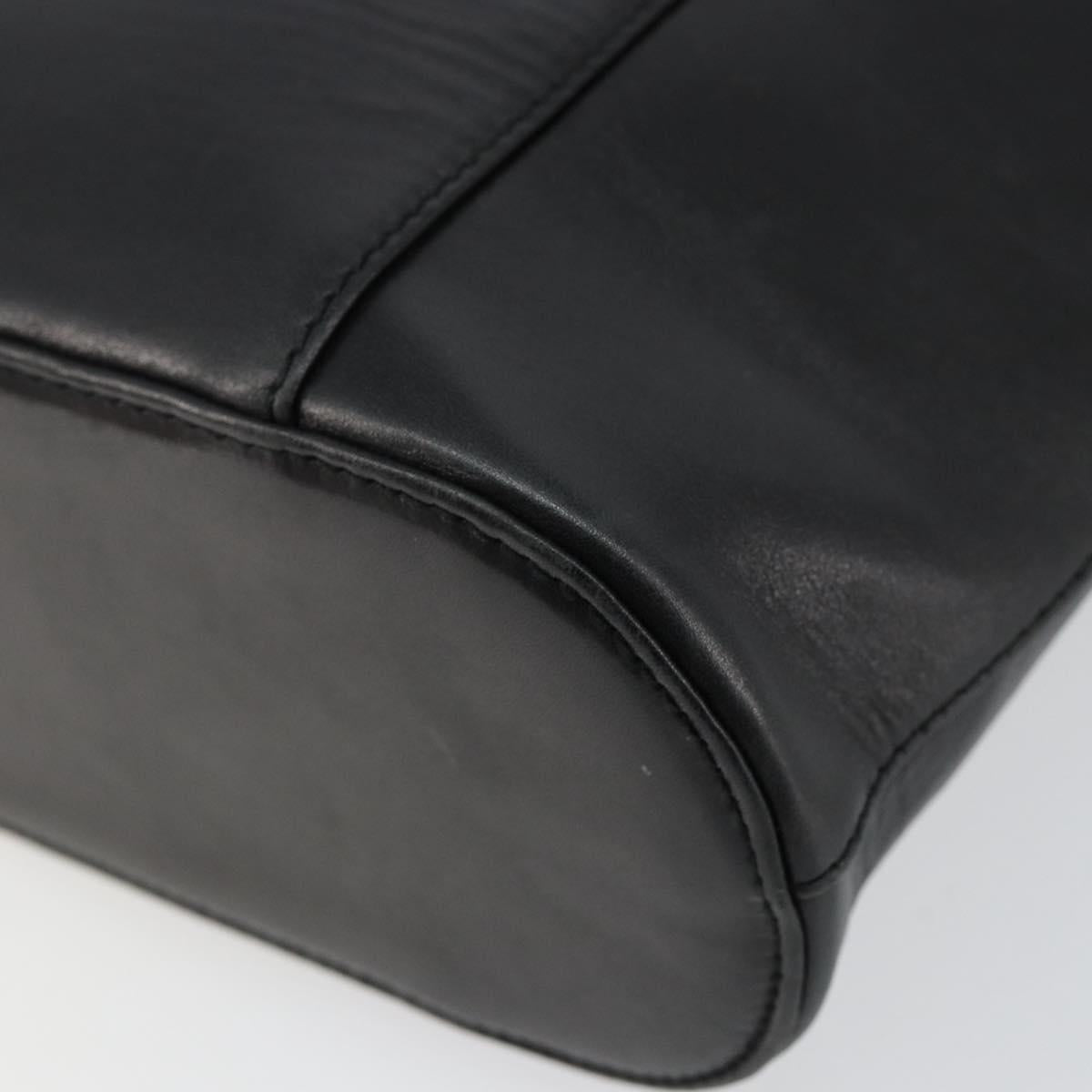 Gianni Versace Hand Bag Leather Black Gold Auth BA6268