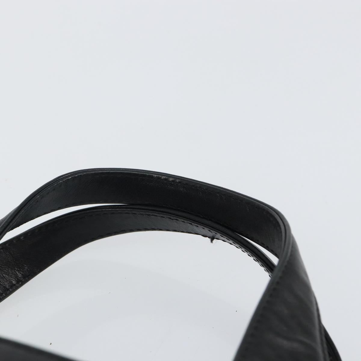 Gianni Versace Hand Bag Leather Black Gold Auth BA6268