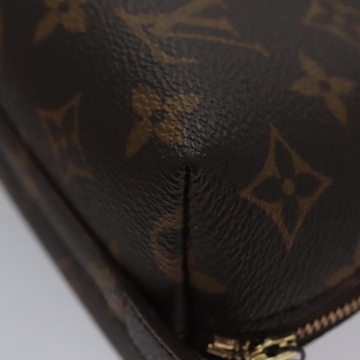 LOUIS VUITTON Monogram Trousse Demi Ronde Cosmetic Pouch M47520 LV Auth BA628