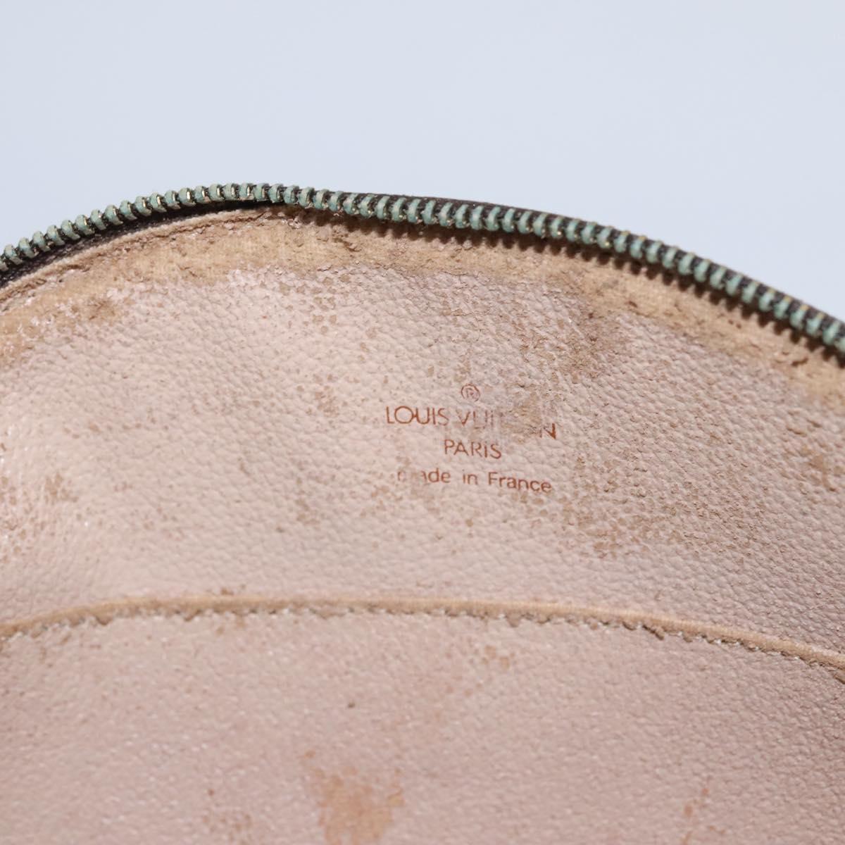 LOUIS VUITTON Monogram Trousse Demi Ronde Cosmetic Pouch M47520 LV Auth BA628