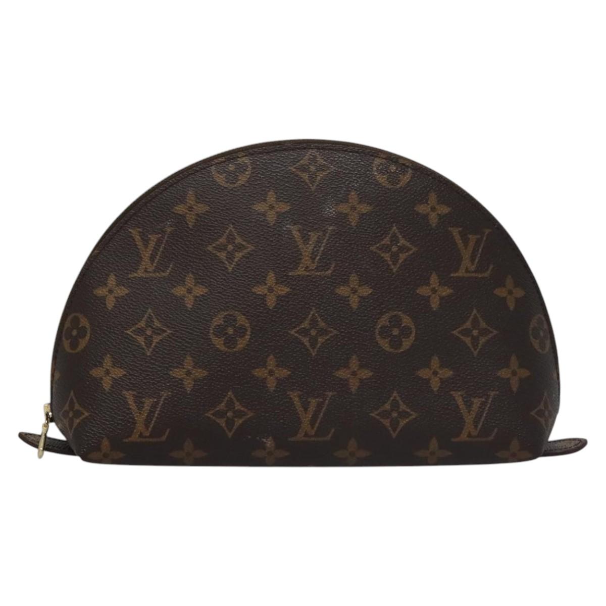 LOUIS VUITTON Monogram Trousse Demi Ronde Cosmetic Pouch M47520 LV Auth BA628